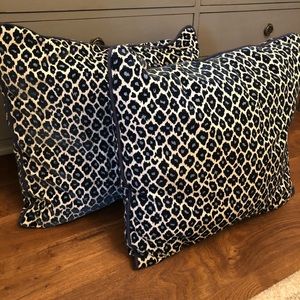 2 Custom Leopard Euro Shams + 1 Custom coordinating Euro Sham (no inserts)
